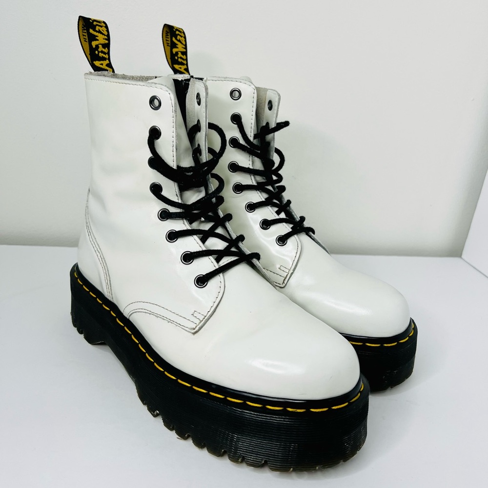 Dr Martens | UNISEX us M 9/us WM 10 Jadon Boot Smooth White Leather Platforms